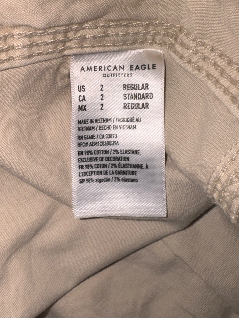 American Eagle Outfitters Beige Cargo Jogger Track Pants Sz. 2 - Picture 12 of 12
